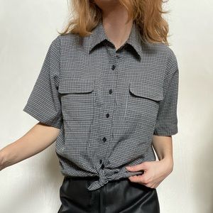 💫SOLD💫Vintage White Stag Short Sleeve Button Up